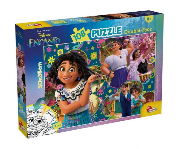 Disney Encanto 2 az 1-ben 108db-os puzzle és színező 50x35cm - Lisciani