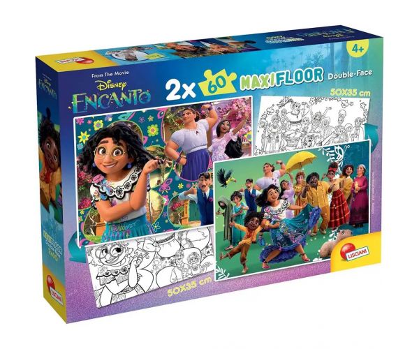 Disney Encanto 2 az 1-ben maxi 2x60db-os puzzle és színező 50x35cm - Lisciani