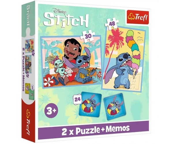 Disney Lilo&Stitch puzzle és memóriakártya 2 az 1-ben szett - Trefl