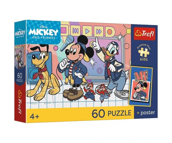 Disney Mickey egér és barátai 60db-os prémium plusz kids puzzle poszterrel - Trefl