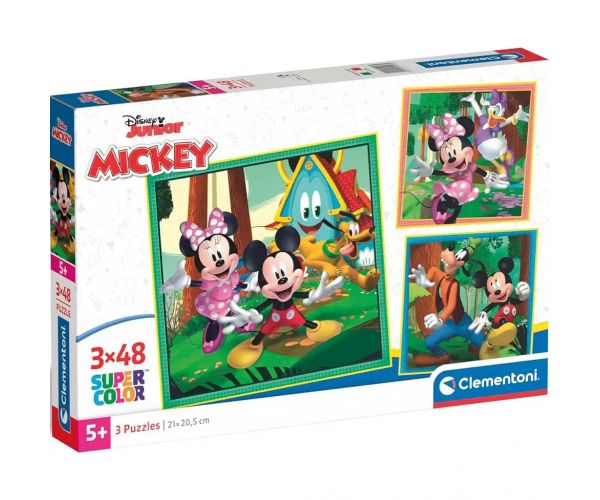 Disney Mickey egér és barátai 3x48db-os Supercolor puzzle - Clementoni