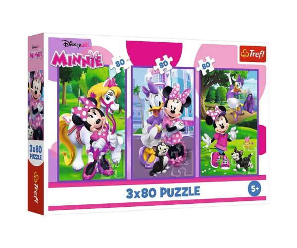 Disney: Minnie egér és barátai 3x80db-os puzzle - Trefl