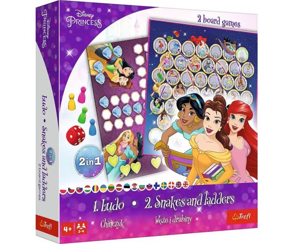 Disney Hercegnők 2 az 1-ben társasjáték: Ki nevet a végén? és Kígyók és létrák - Trefl
