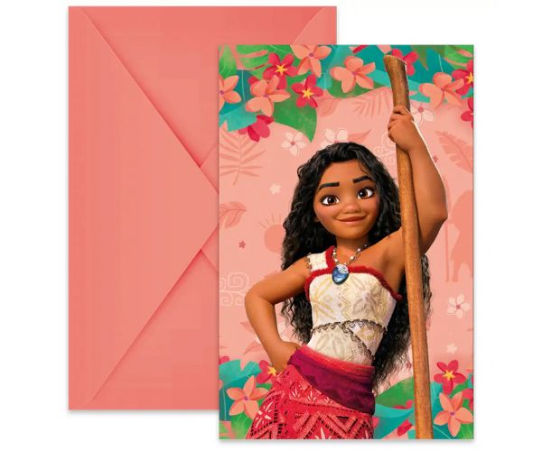 Disney+Princeze Vaiana 2 party pozivnica s omotnicom set od 6 komada