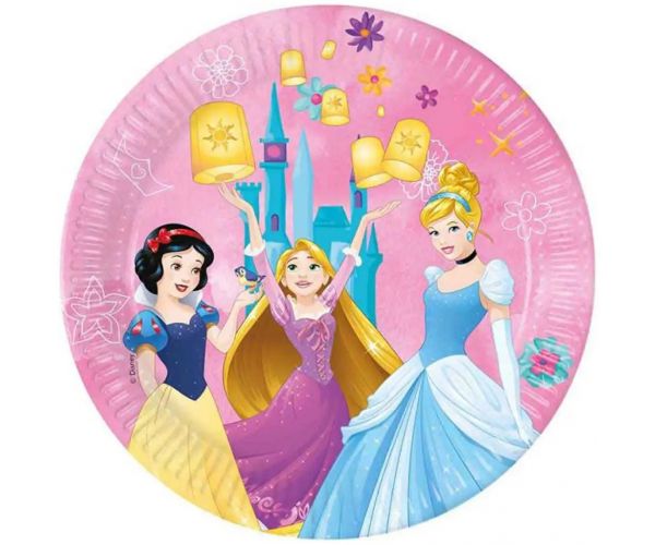 Disney+Princeze ružičasti papirnati tanjuri, set od 8 komada, 23 cm