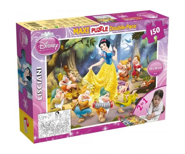 Disney Hófehérke 2 az 1-ben maxi 150db-os puzzle és színező 70x50cm - Lisciani