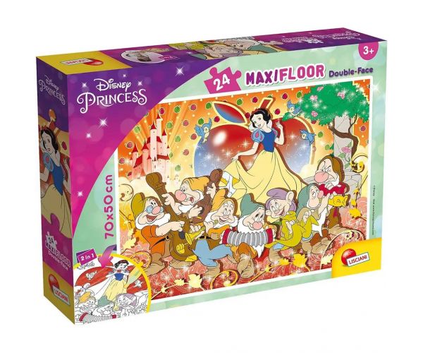 Disney Hófehérke 2 az 1-ben maxi 24db-os puzzle és színező 70x50cm - Lisciani