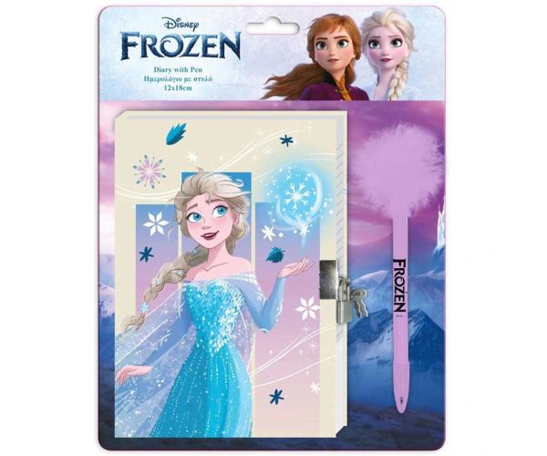 Disney: Snježno kraljevstvo 2 tajni dnevnik s lokotom i pompon olovkom 12x18cm 60 listova