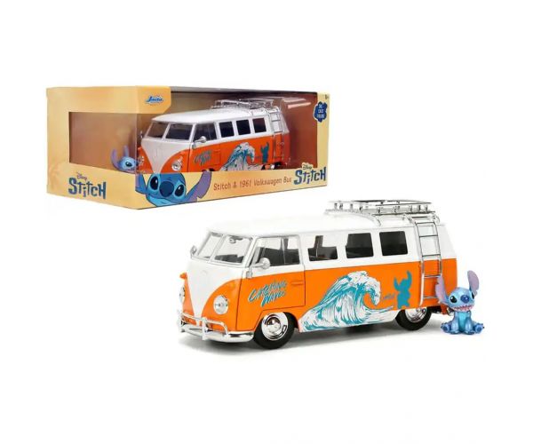 Disney Stitch – 1961 Volkswagen Busz kisautó Stitch figurával 1/24 - Jada Toys
