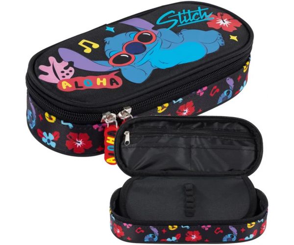 Disney Stitch Aloha crna ovalna pernica PC01 23x9,5x6 cm