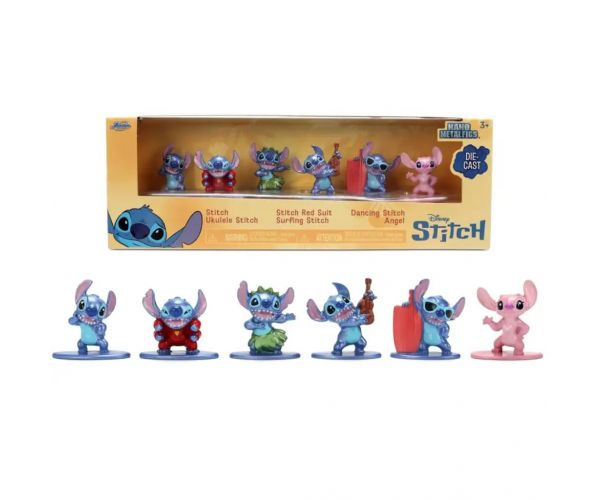 Disney Stitch Nano fém figura 6db-os szett - Jada Toys