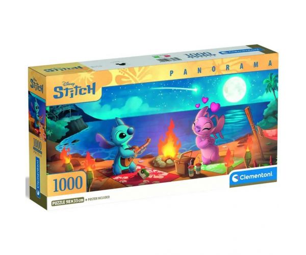 Disney Stitch – Tengerparti piknik panoráma 1000 darabos puzzle - Clementoni