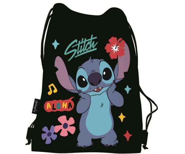 Disney Stitch crna Aloha vreća za tjelesni, sportska vreća 34x43 cm