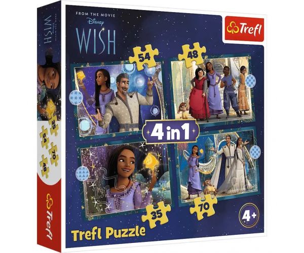 Disney Wish: Kívánság 4 az 1-ben puzzle - Trefl