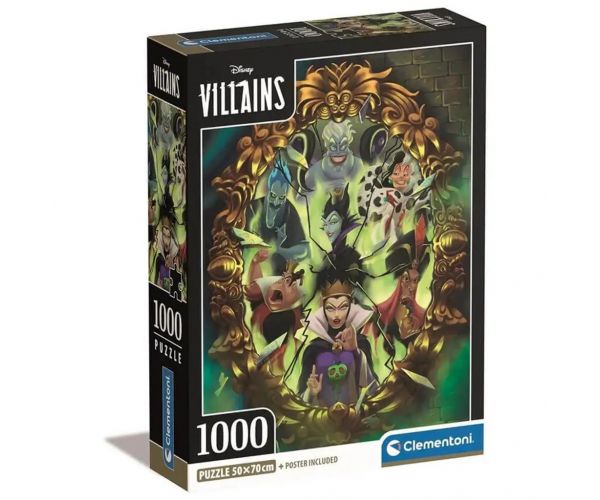 Disney - Gonoszok 1000 db-os puzzle poszterrel - Clementoni