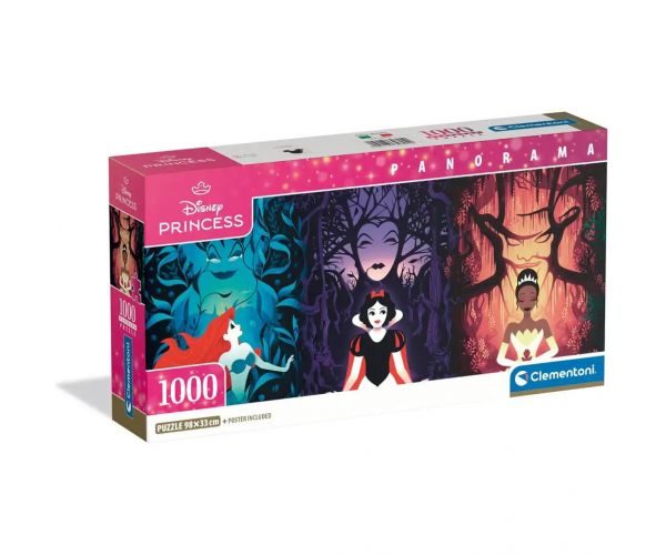 Disney - Disney hercegnők 1000db-os panoráma puzzle poszterrel - Clementoni