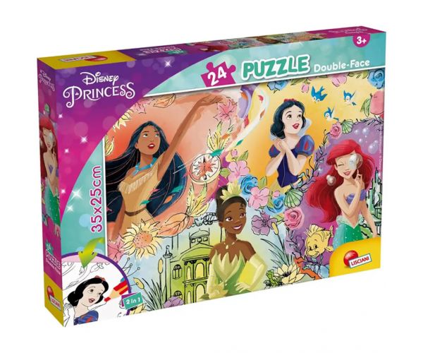 Disney hercegnők 2 az 1-ben 24db-os puzzle és színező 35x25cm - Lisciani
