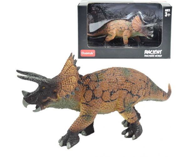 Dino World: Figura Triceratopsa dinosaura s bogatim detaljima od 16 cm u ukrasnom pakiranju