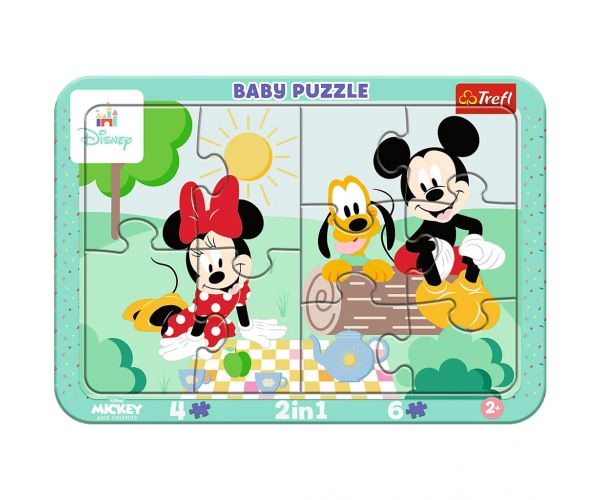 Disney Minnie és Mickey egér kalandjai 2 az 1-ben keretes baby puzzle - Trefl