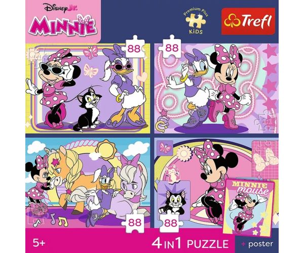 Disney Minnie Mouse - Premium Plus Kids slagalica 4 x 88 dijelova - Trefl
