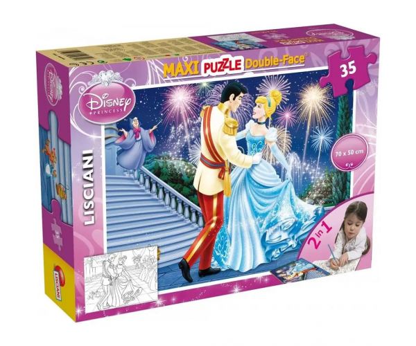 Disney Hamupipőke 2 az 1-ben 35db-os maxi puzzle és színező 70x50cm - Lisciani