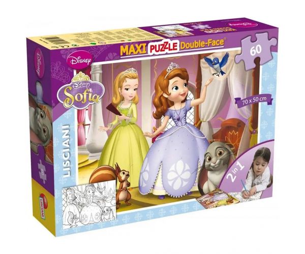 Disney Szófia hercegnő 2 az 1-ben 60db-os maxi puzzle és színező 70x50cm - Lisciani