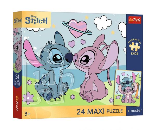 Disney Stitch és Angel 24 db-os Maxi puzzle - Trefl