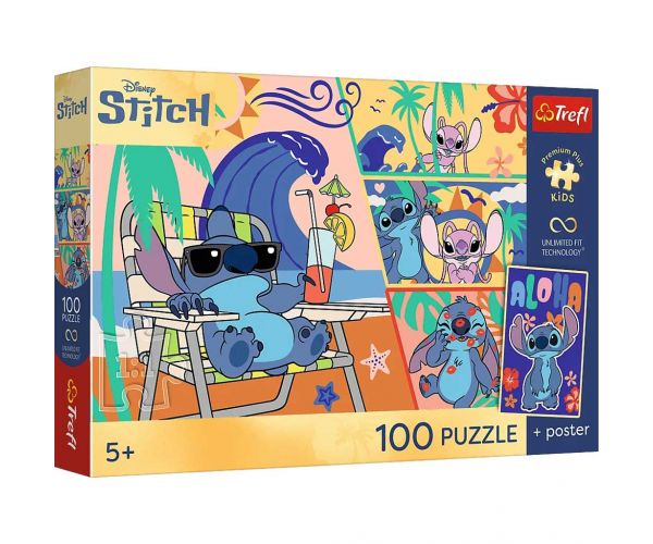 Disney Stitch Strandnapok 100db-os UFT puzzle poszterrel - Trefl
