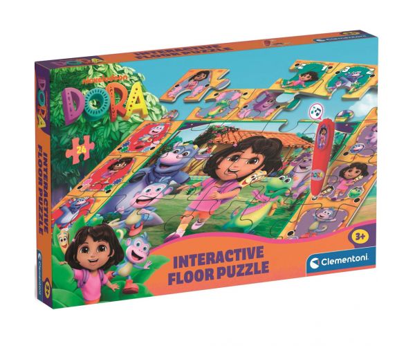 Dóra a felfedező interaktív 24db-os padló puzzle - Clementoni