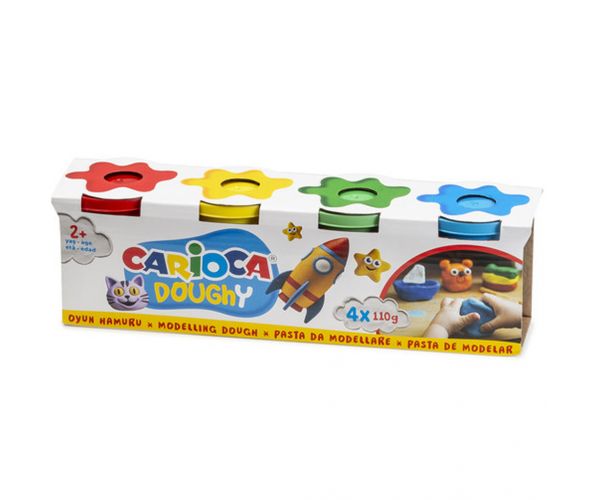 Doughy modellező gyurma szett tégelyben 4x110g - Carioca