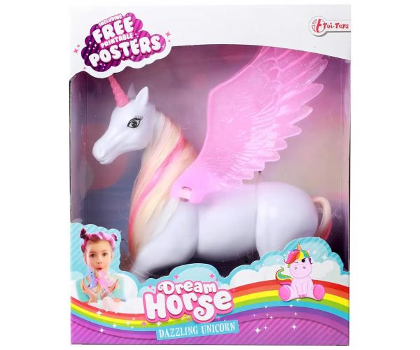 Dream Horse Csillámló unikornis rózsaszín szárnyakkal 18cm