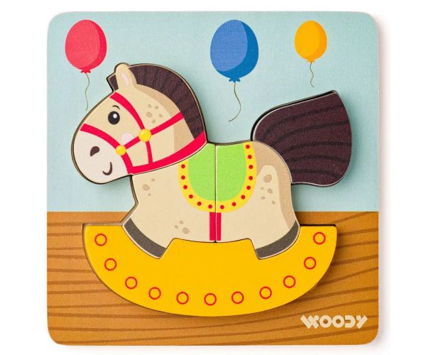 Fa hintaló 5db-os baba puzzle - Woodyland