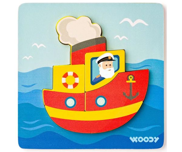 Fa hajós 5db-os baba puzzle - Woodyland