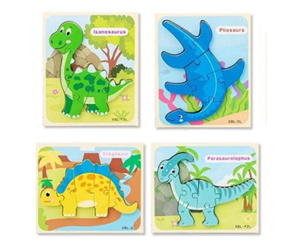 Drvena slagalica oblika dinosaura u nekoliko verzija