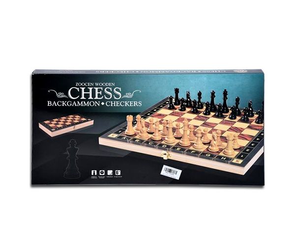 Drveni šah 3u1 set 39,5cm