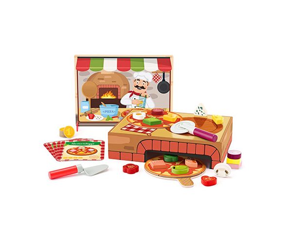 Drveni set igračaka za pizzu - Woodyland