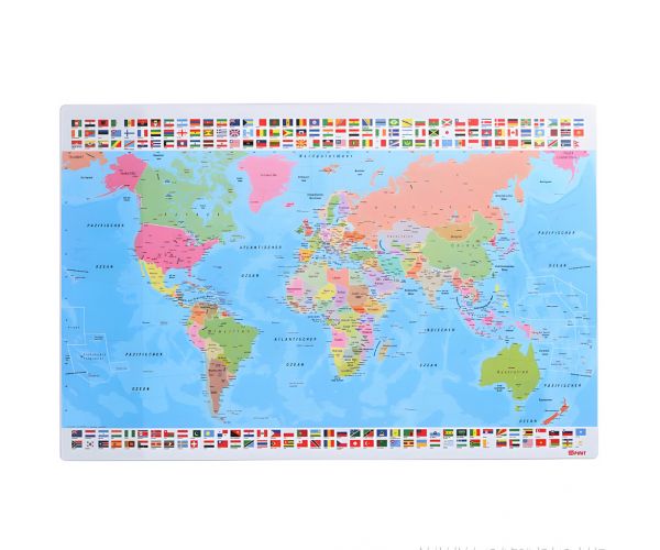 Duh: Svjetska karta s zastavama za stolno postolje 60x40cm