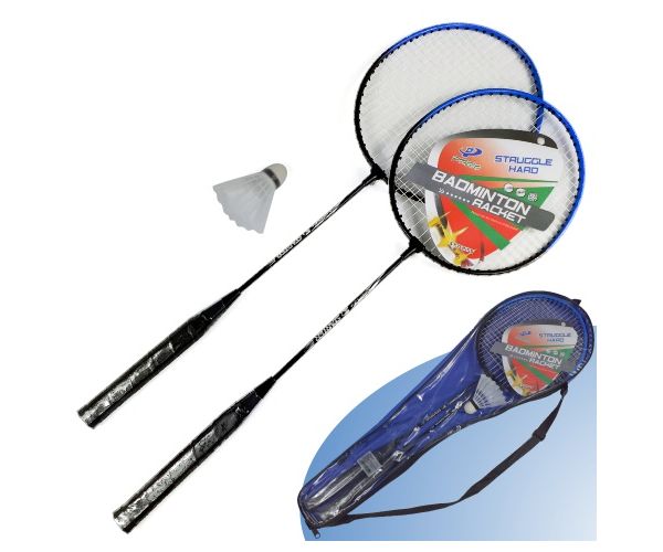 Dvostruki metalni reket za badminton s torbom za nošenje i badminton