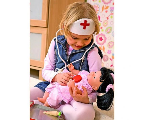 Medicinska torba s drvenim dodacima
