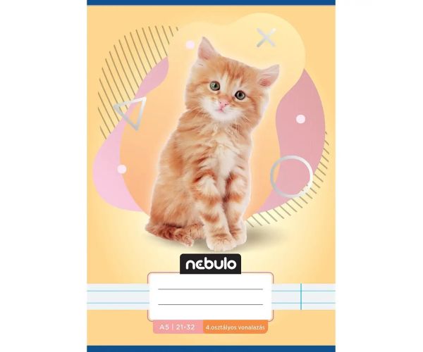 Nebulo: Bilježnica s uzorkom mačke za 4. razred, A/5, 21-32