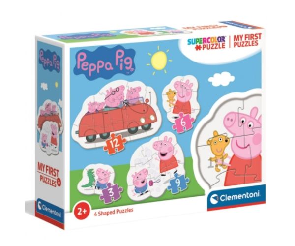 Peppa prasica 4 u 1 3-6-9-12 komada puzzle - Clementoni