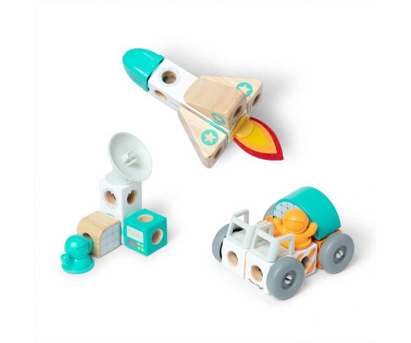 Melissa&Doug: Blockables - Drvena igračka set u svemiru - Spin master