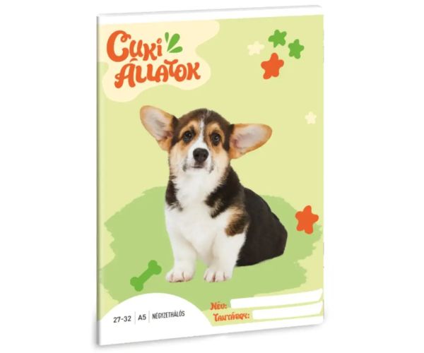 Ars Una: Slatke životinje - Welsh Corgi karirani bilježnica A/5 27-32