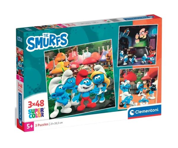 Hupikék patuljci avanture 3x48kom supercolor puzzle - Clementoni