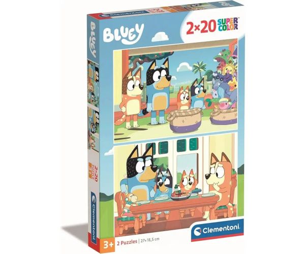 Bluey 2x20kom supercolor puzzle - Clementoni