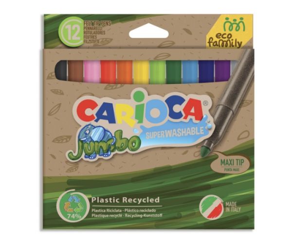 Eco Family Jumbo flomasteri u boji set od 12kom - Carioca