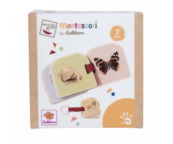 Eichhorn: Fa Montessori Állatkép Lapozó – Ismerd meg az állatokat természetes képekkel - Simba Toys