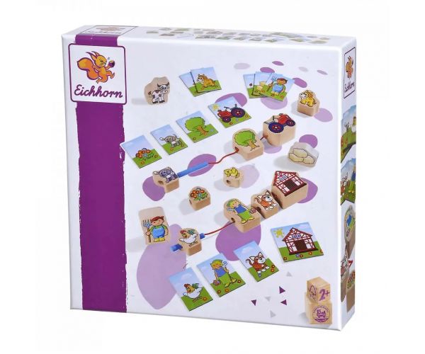 Eichhorn: Farmos fűzős fa játék 13db-os - Simba Toys