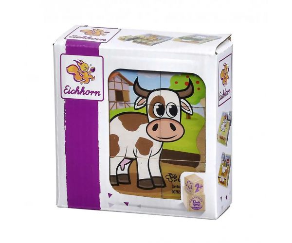 Eichhorn: Fa Kockakirakó – Háziállatos puzzle kicsiknek - Simba Toys