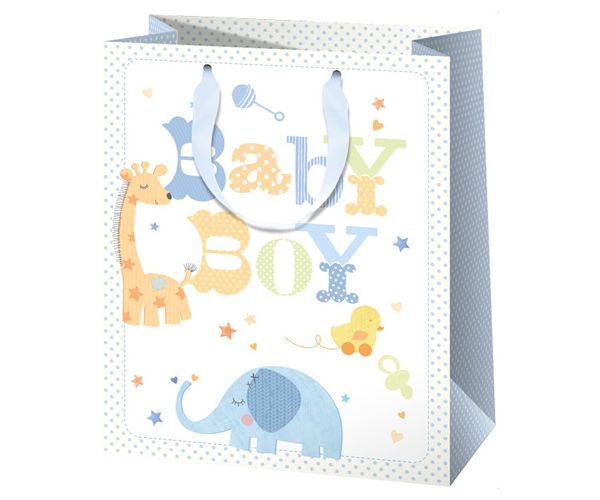 Ekskluzivna velika poklon vrećica Baby Boy 27x33x14cm
